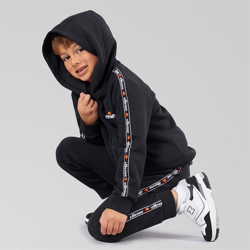 Ellesse Boys Dominic Hoodie T-Shirt And Joggers Set Black/Grey - Image 5