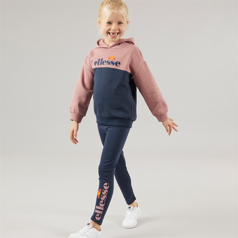 Ellesse Girls Maria Logo Tracksuit Rose/Navy - Image 3
