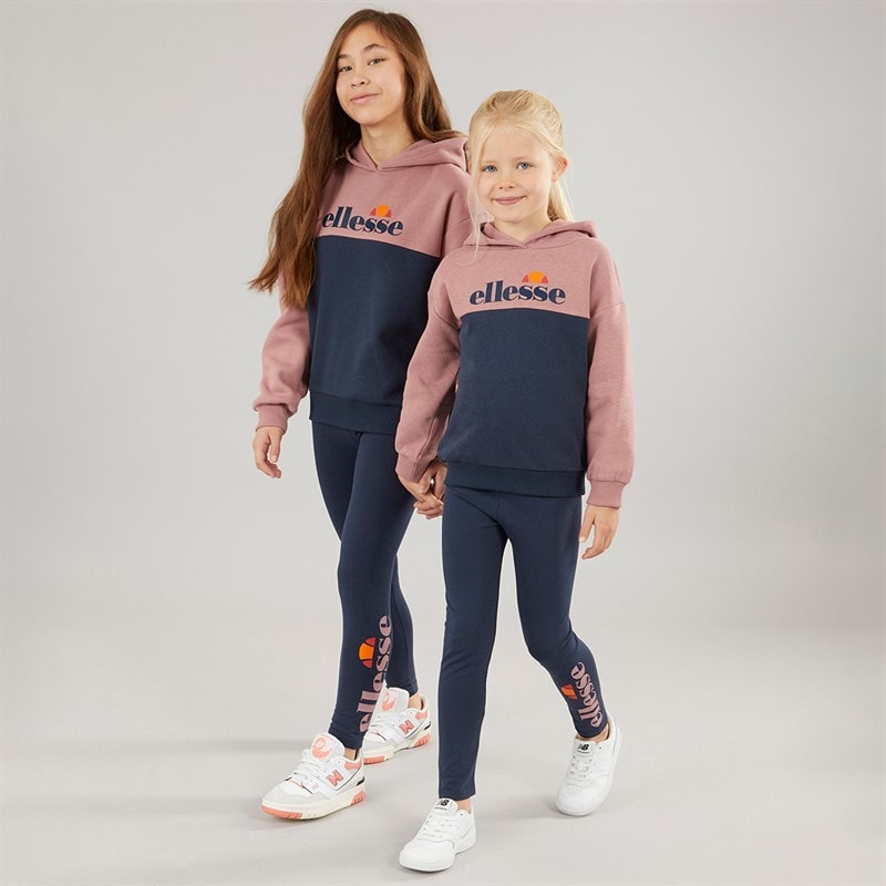 Ellesse Girls Maria Logo Tracksuit Rose/Navy - Image 4