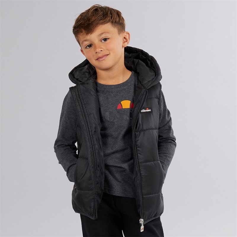 Ellesse Boys Luka Hooded Gilet T-Shirt And Joggers Set Black - Image 3