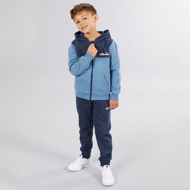 Ellesse Boys Harrison Hoodie T-Shirt And Joggers Set Blue/White - Image 5