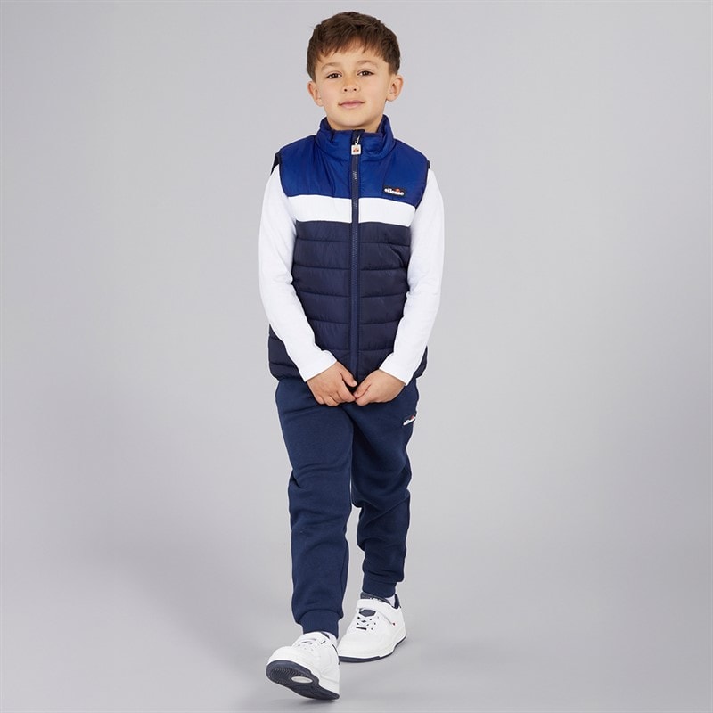 Ellesse Boys Jacob Gilet T-Shirt And Joggers Set Navy - Image 4