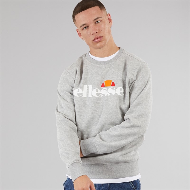 Ellesse Mens Sikanni Sweatshirt Light Grey Marl - Image 1