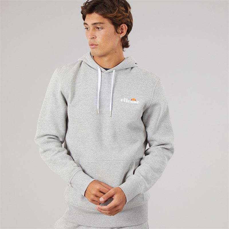 Ellesse Mens Giffone Hoodie Light Grey Marl