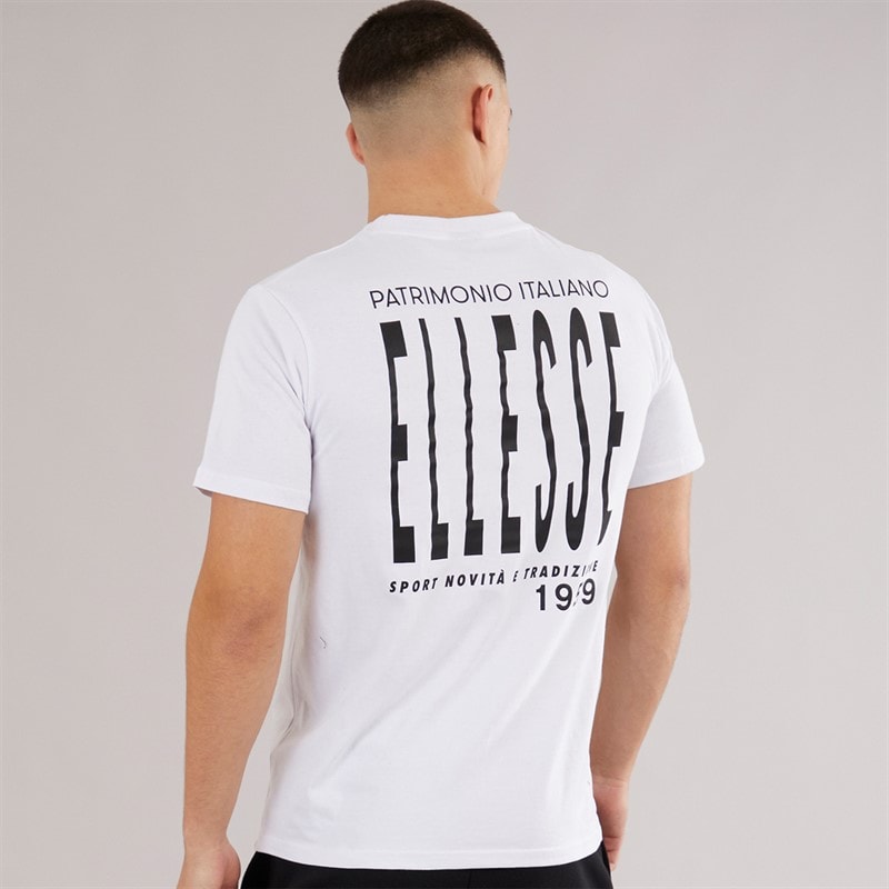 Ellesse Mens Retanna Back Logo T-Shirt White/Black - Image 3