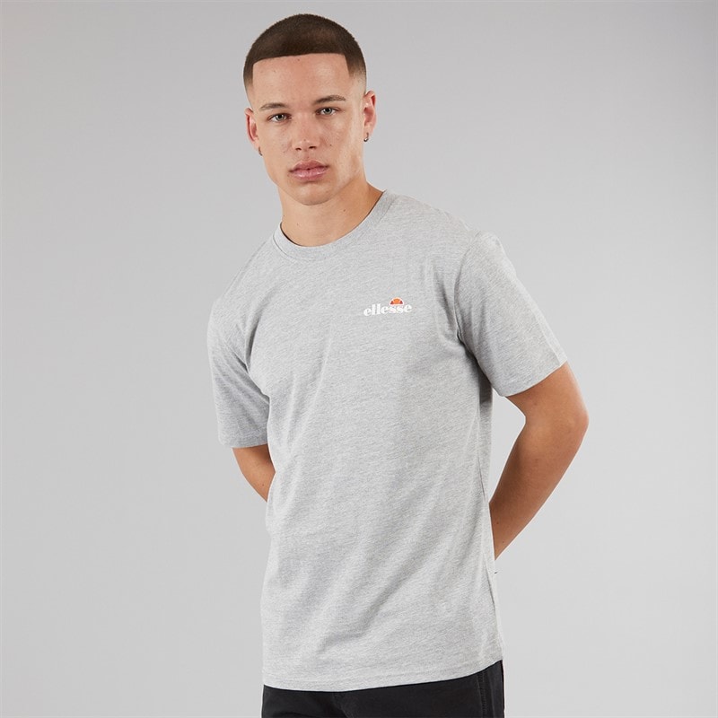 Ellesse Mens Benzina Heritage Back Logo T-Shirt Grey Marl - Image 2