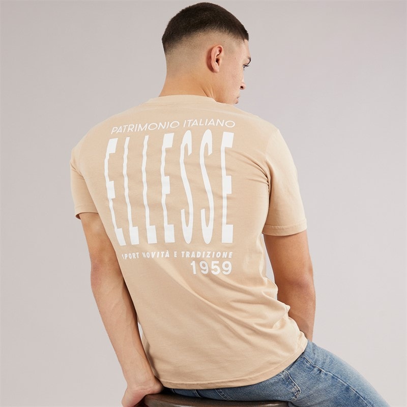 Ellesse Mens Retanna Back Logo T-Shirt Natural - Image 1