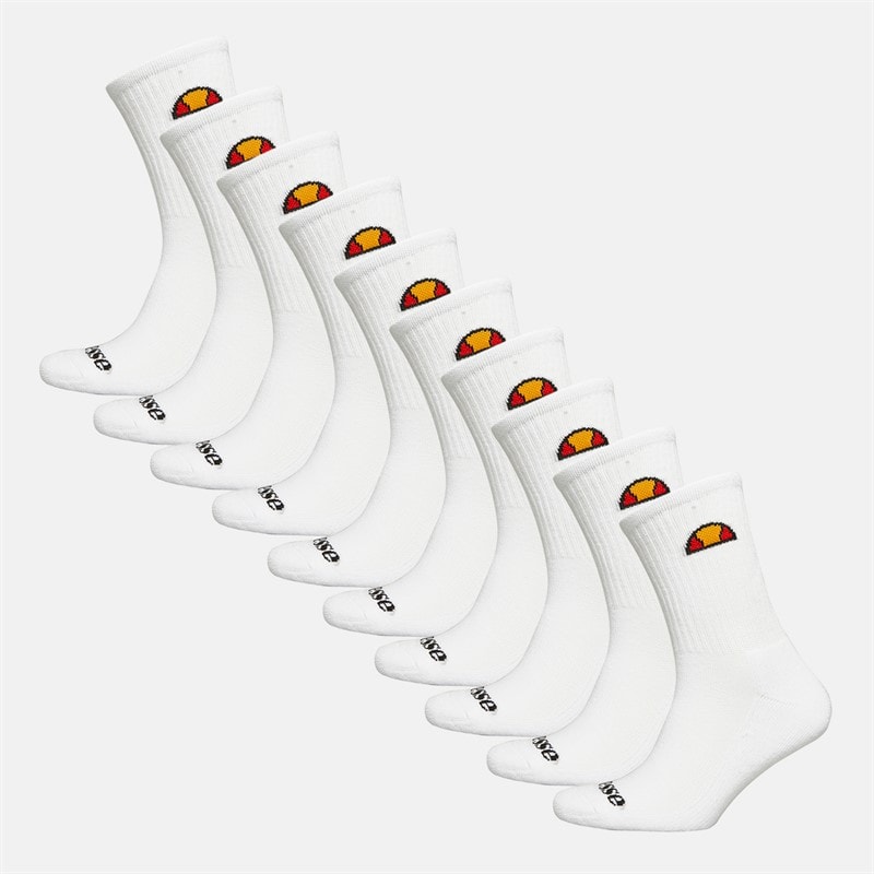 Ellesse Ten Pack Crew Socks White - Image 1