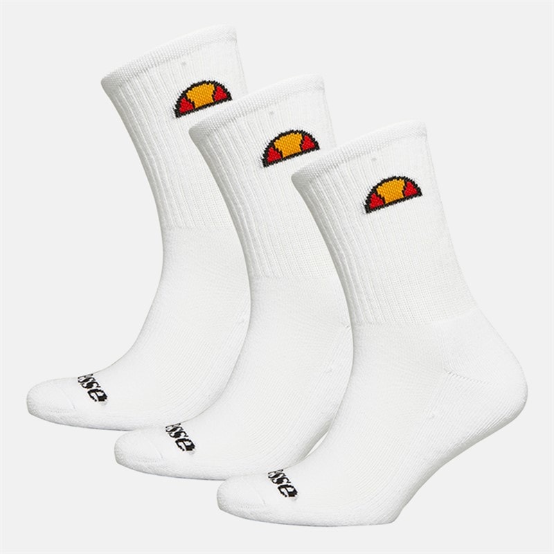Ellesse Kids Three Pack Crew Socks White - Image 1