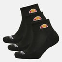 Ellesse Kids Three Pack Quarter Socks Black