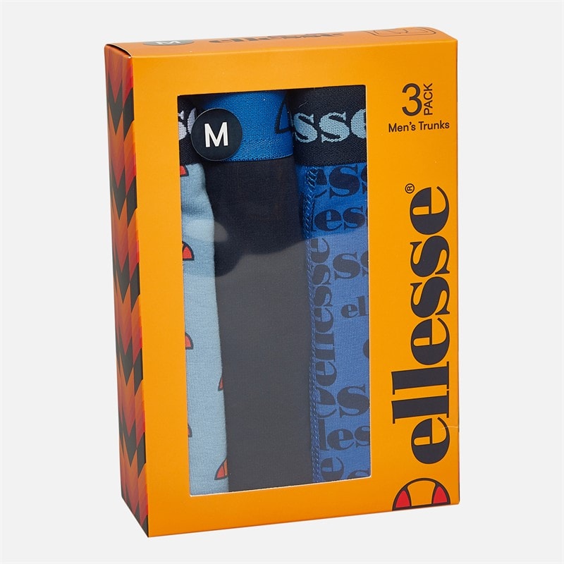 Ellesse Mens Three Pack Boxer Trunks Blue/Navy - Image 2