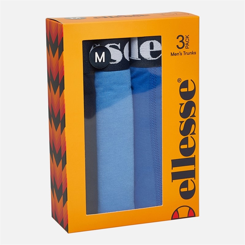 Ellesse Mens Three Pack Boxer Trunks Navy/Blue - Image 2