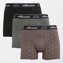 Ellesse Mens Three Pack Boxer Trunks Black/Charcoal/Red