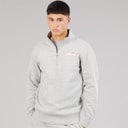 Ellesse Mens Benevento 1/4 Zip Sweatshirt Light Grey Marl