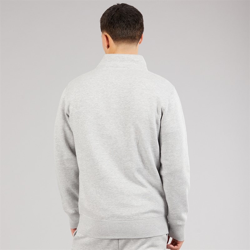 Ellesse Mens Benevento 1/4 Zip Sweatshirt Light Grey Marl - Image 2