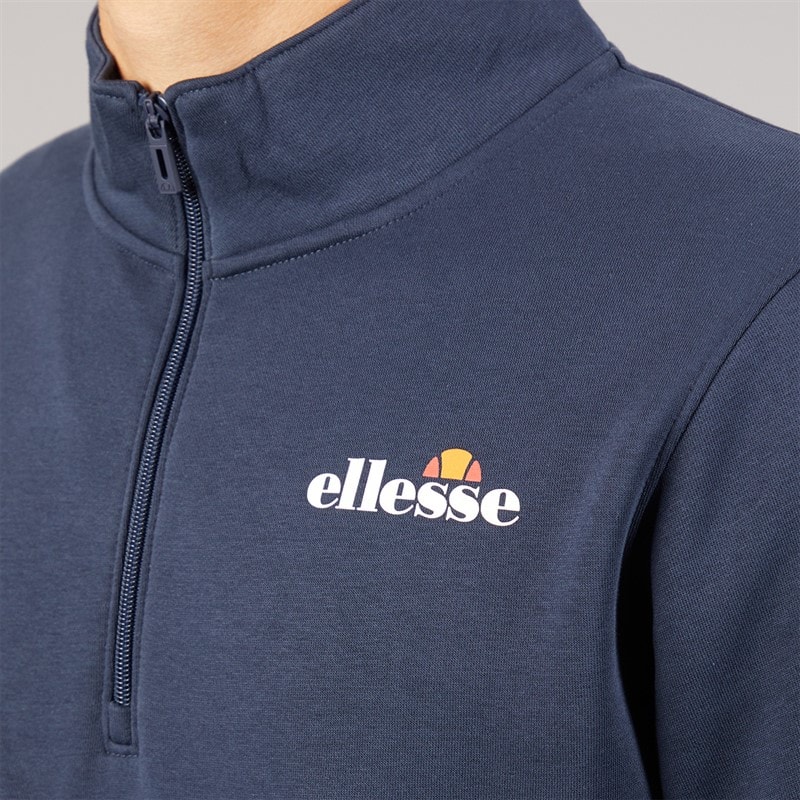 Ellesse Mens Benevento 1/4 Zip Sweatshirt Navy - Image 3