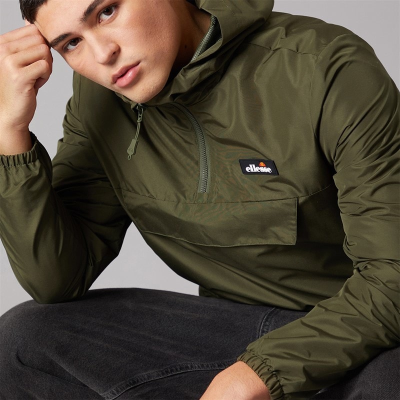 Ellesse Mens Callum Anorak Jacket Khaki - Image 3