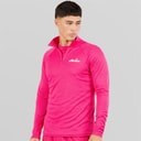 Ellesse Mens Brandon 1/4 Zip Running Top Hot Pink