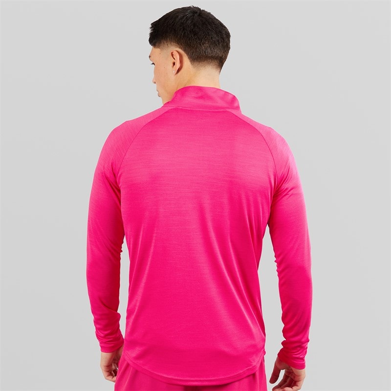 Ellesse Mens Brandon 1/4 Zip Running Top Hot Pink - Image 2