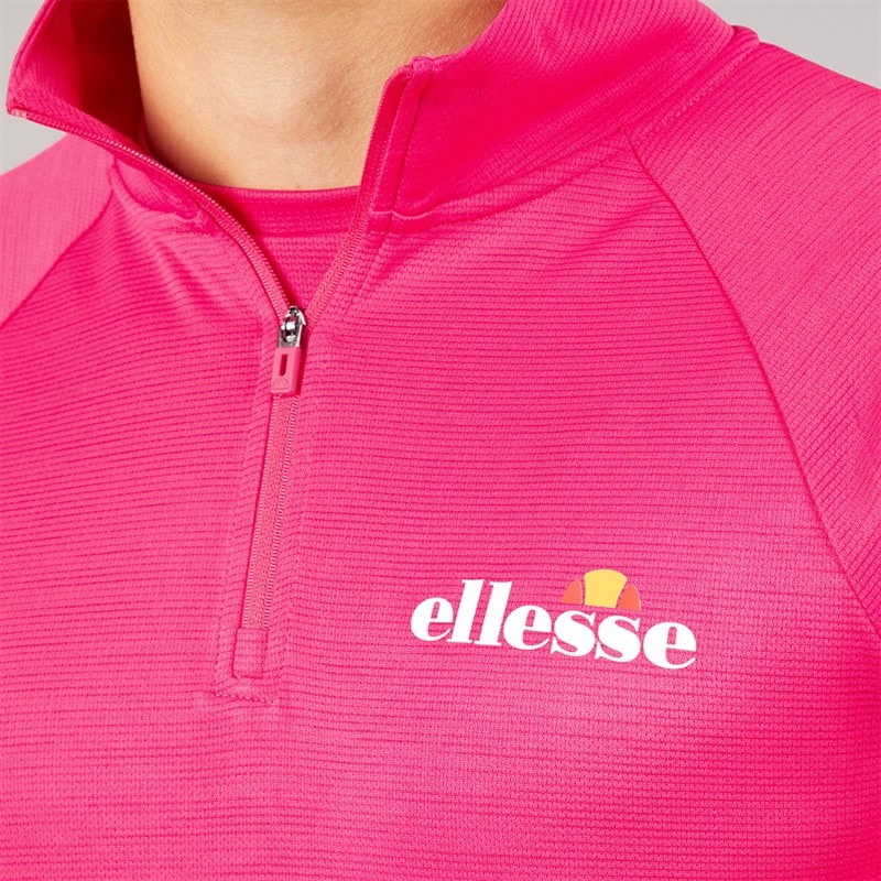 Ellesse Mens Brandon 1/4 Zip Running Top Hot Pink - Image 3