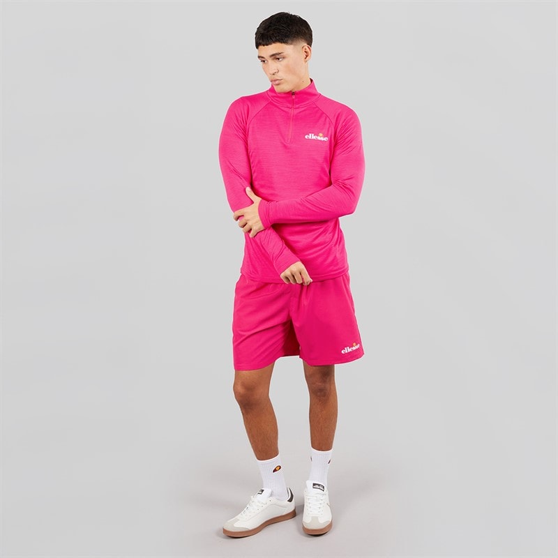 Ellesse Mens Brandon 1/4 Zip Running Top Hot Pink - Image 4