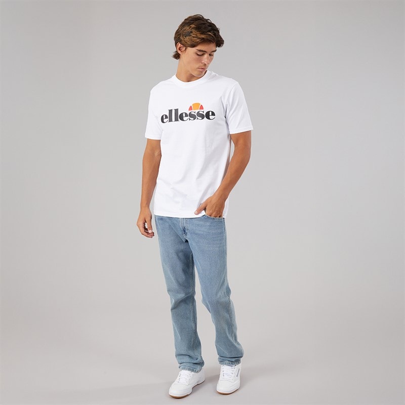 Ellesse Mens Prado 2 Large Logo T-Shirt White - Image 3
