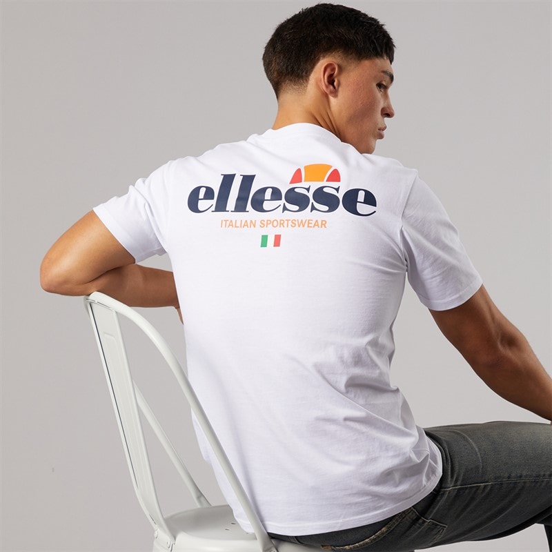 Ellesse Mens Georgio Back Logo T-Shirt White - Image 1