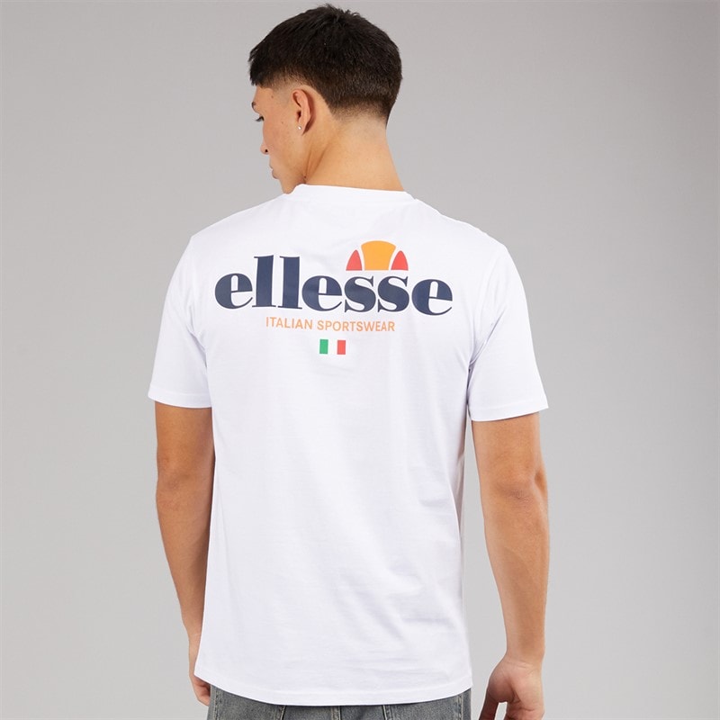 Ellesse Mens Georgio Back Logo T-Shirt White - Image 3