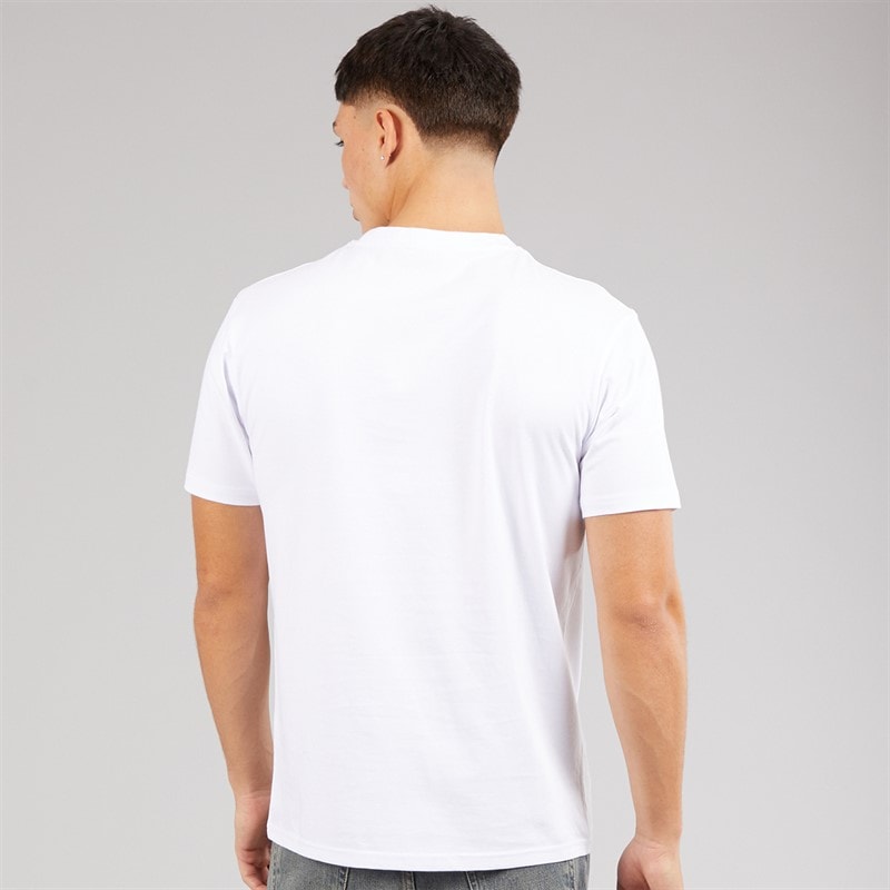 Ellesse Mens Squalius Retro Stripe T-Shirt White - Image 2