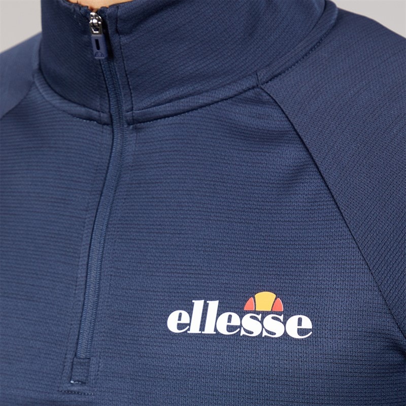 Ellesse Mens Brandon 1/4 Zip Running Top Navy - Image 3