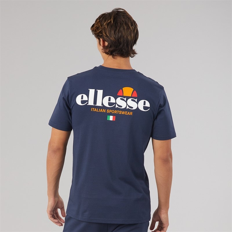 Ellesse Mens Georgio Back Logo T-Shirt Navy - Image 3
