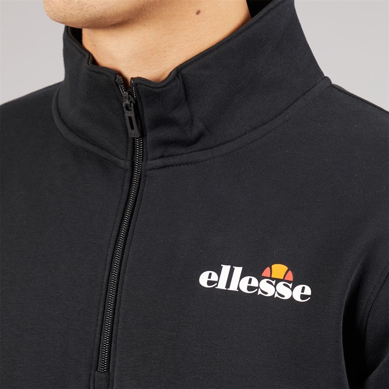 Ellesse Mens Benevento 1/4 Zip Sweatshirt Black - Image 3