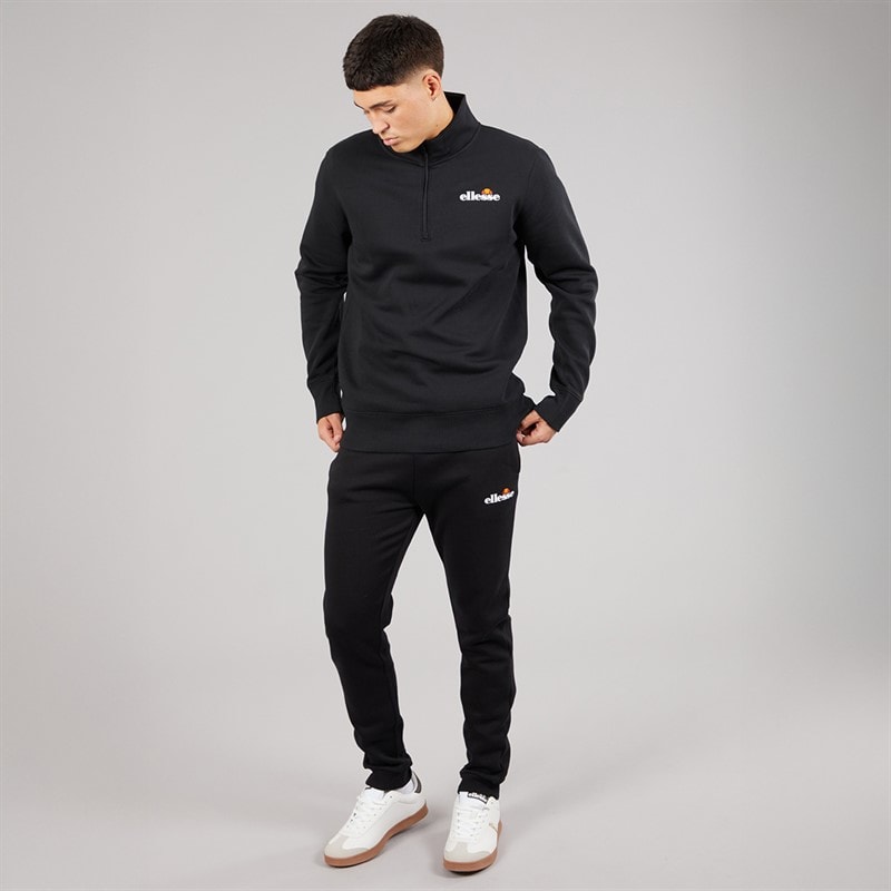 Ellesse Mens Benevento 1/4 Zip Sweatshirt Black - Image 4