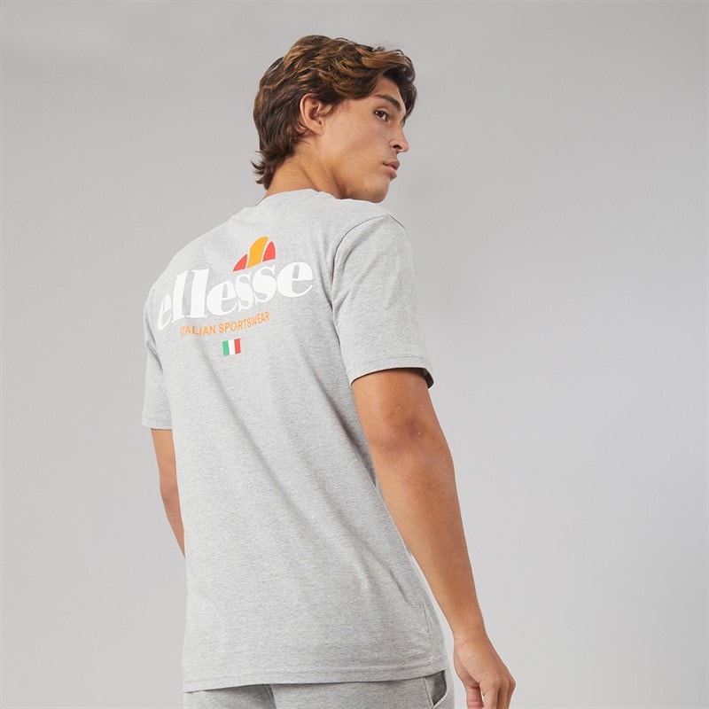 Ellesse Mens Georgio Back Logo T-Shirt Grey Marl - Image 1