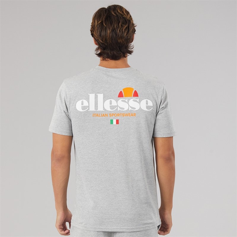 Ellesse Mens Georgio Back Logo T-Shirt Grey Marl - Image 3
