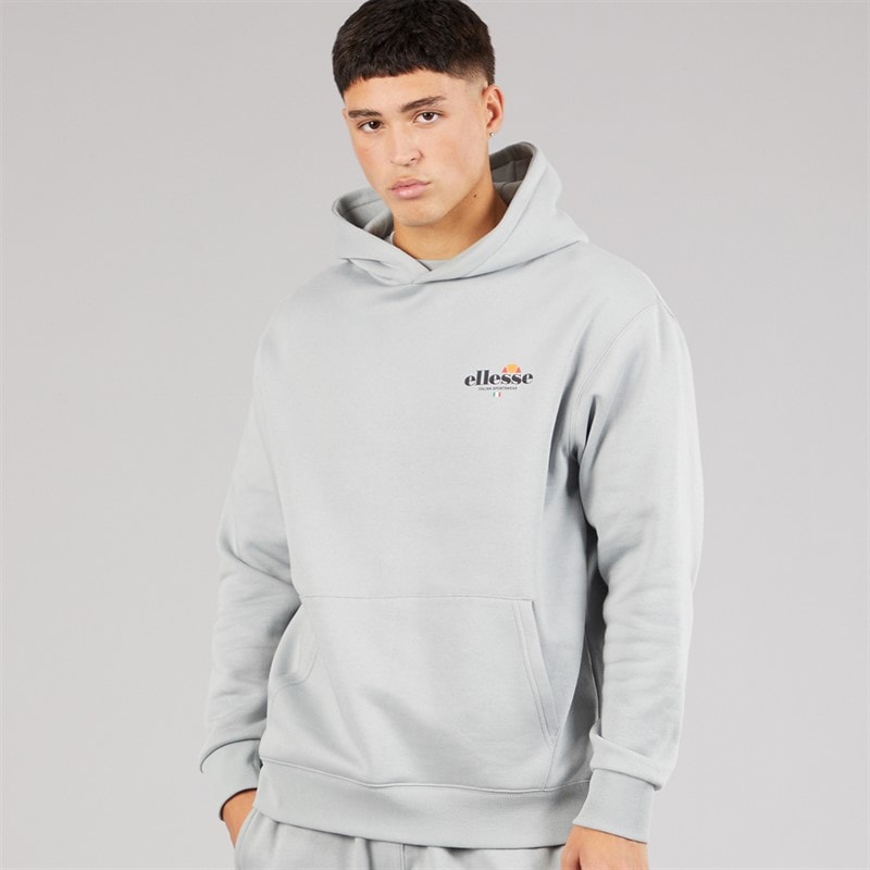 Ellesse Mens Recke Relaxed-Fit OTH Hoodie Grey - Image 2
