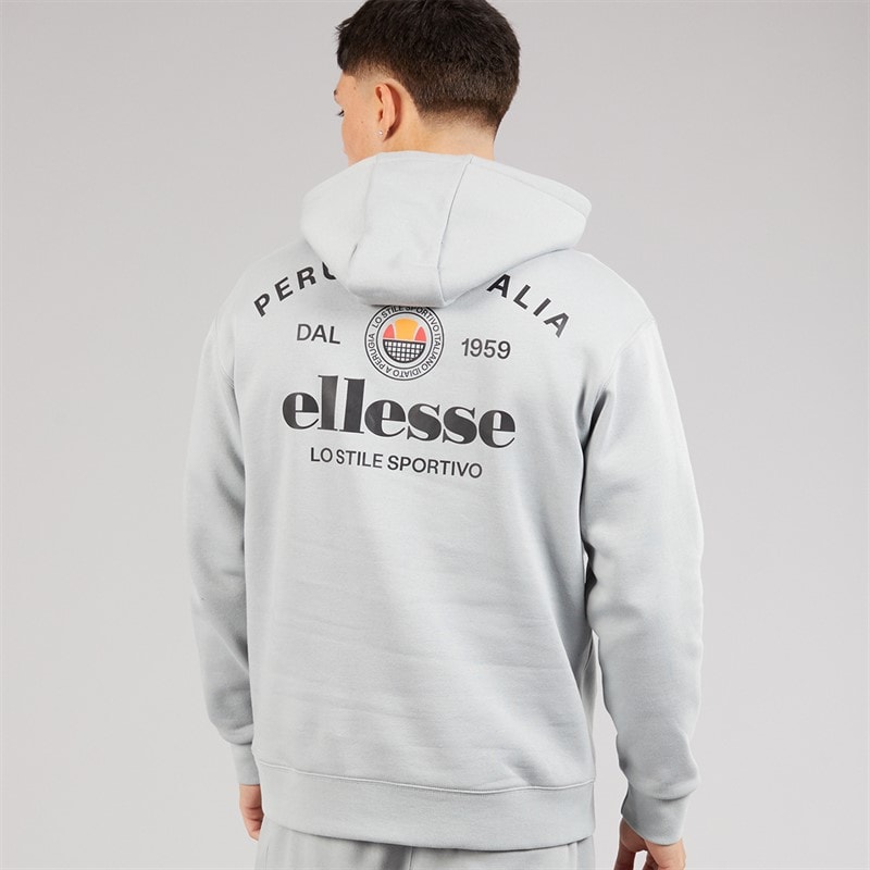 Ellesse Mens Recke Relaxed-Fit OTH Hoodie Grey - Image 3