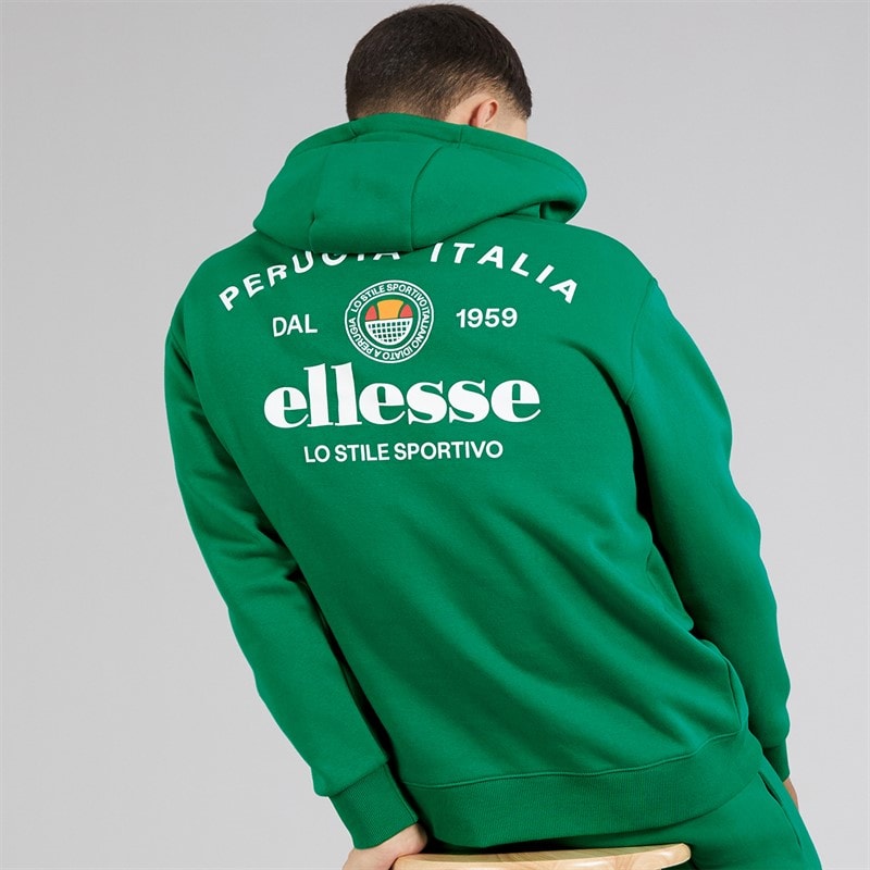 Ellesse Mens Recke Relaxed Fit Hoodie Green - Image 1