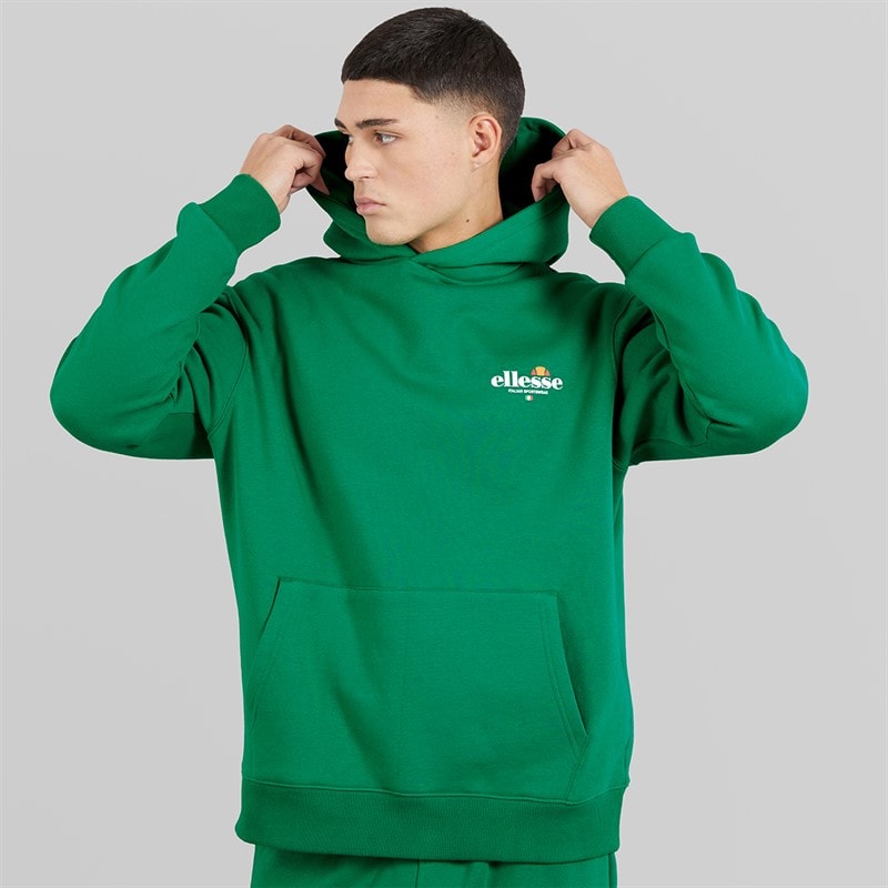 Ellesse Mens Recke Relaxed Fit Hoodie Green - Image 2