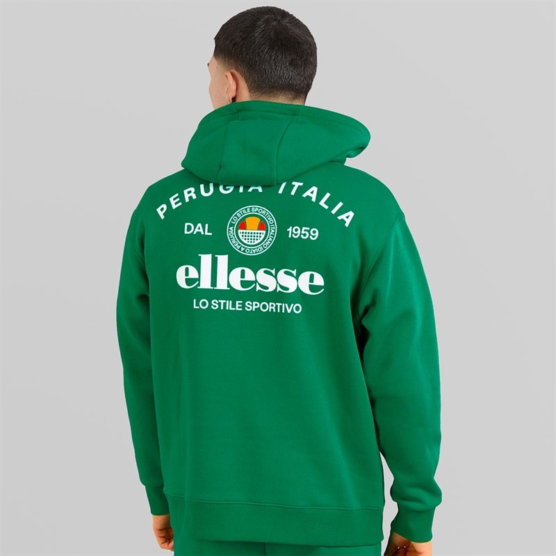 Ellesse Mens Recke Relaxed Fit Hoodie Green - Image 3