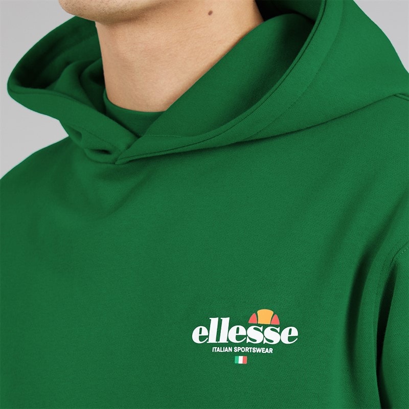 Ellesse Mens Recke Relaxed Fit Hoodie Green - Image 5