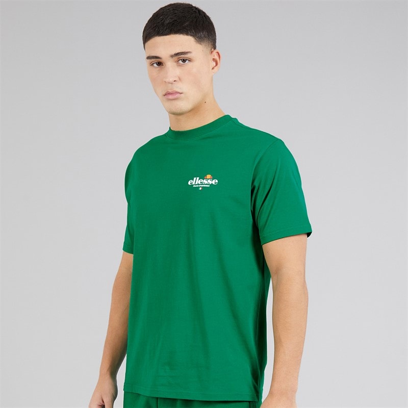 Ellesse Mens Lyon Relaxed Fit Back Logo T-Shirt Green - Image 2