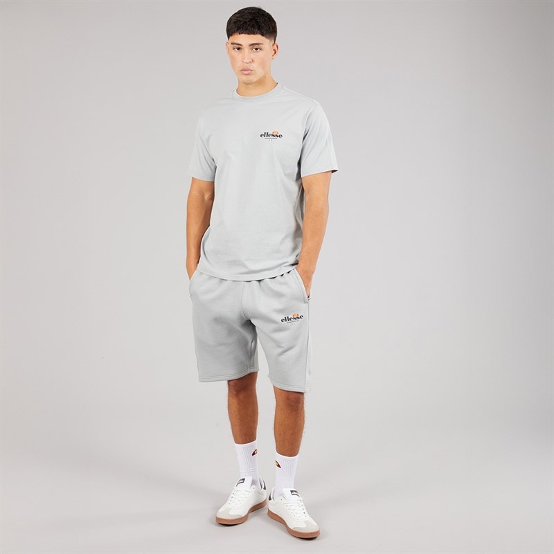 Ellesse Mens Lyon Relaxed-Fit Back Logo T-Shirt Grey - Image 4