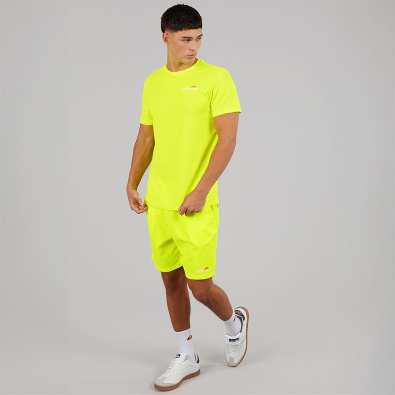 Ellesse Mens Beveth 7 Inch Running Shorts Neon Yellow - Image 4