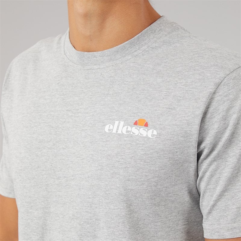 Ellesse Mens Malbory 2 Left Chest T-Shirt Grey Marl - Image 3