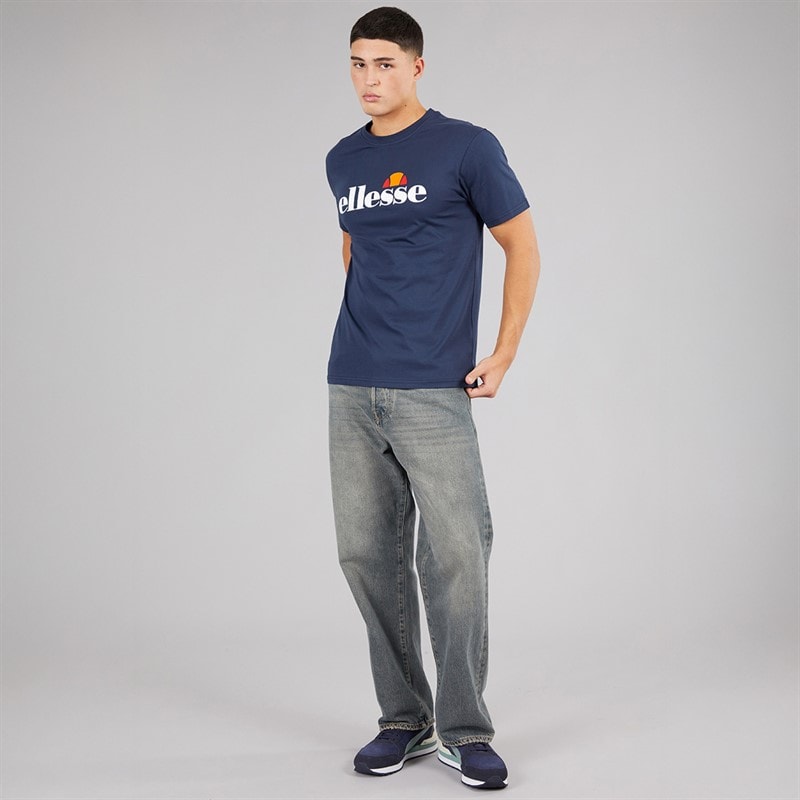 Ellesse Mens Prado 2 Large Logo T-Shirt Navy - Image 3