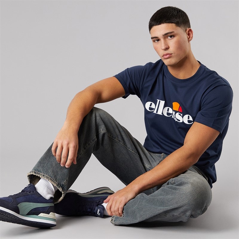 Ellesse Mens Prado 2 Large Logo T-Shirt Navy - Image 4