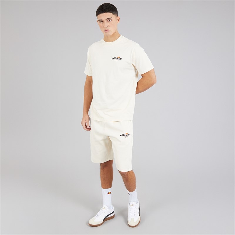 Ellesse Mens Espel Relaxed Fit Shorts Off White - Image 4