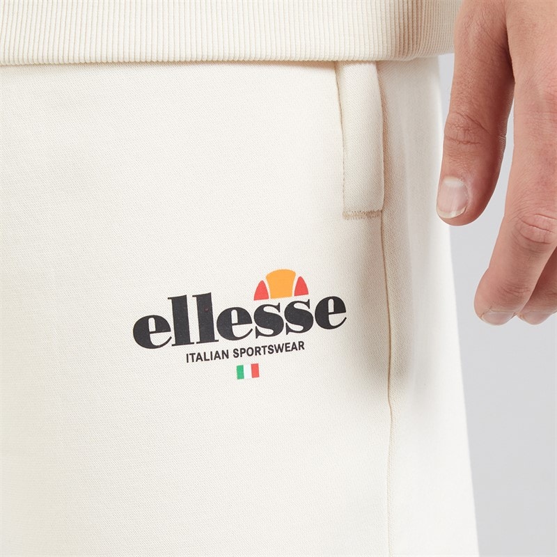 Ellesse Mens Rulle Relaxed Fit Straight Leg Joggers Off White - Image 3