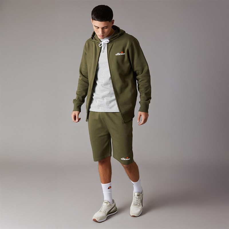 Ellesse Mens Harison Sweat Shorts Khaki - Image 4